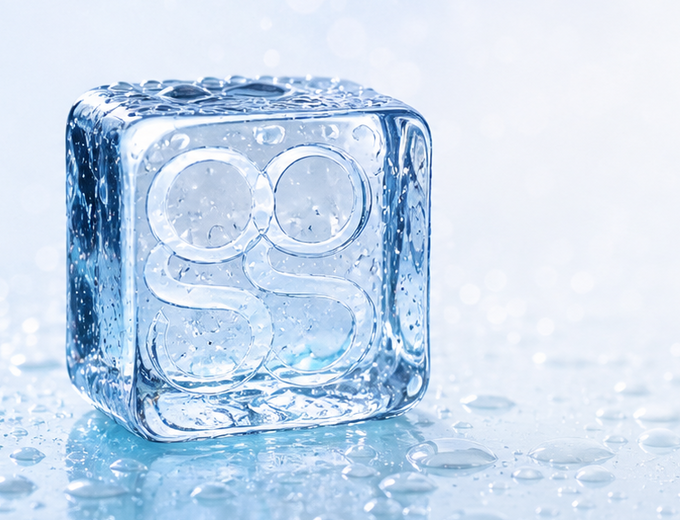 Cubo de gelo cristalino